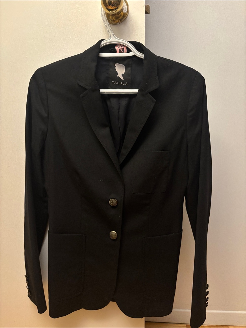 Talula Black Notched Lapel Tailored Blazer